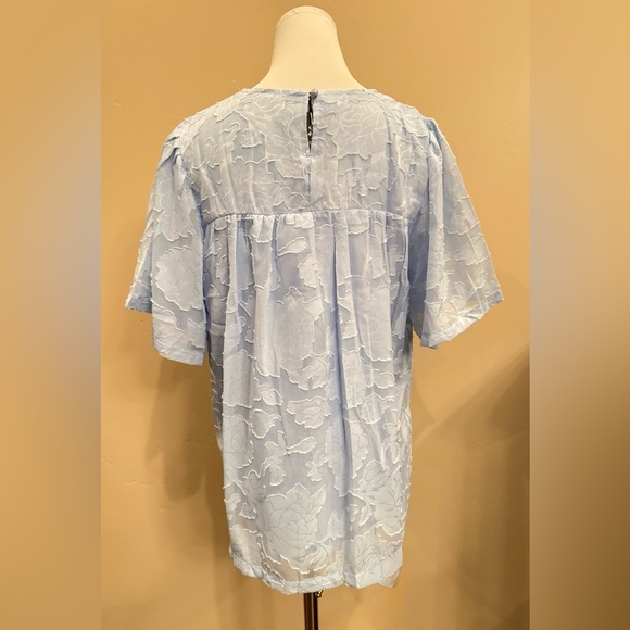 Doublju Sky Blue Floral Lace Top - Picture 2 of 3